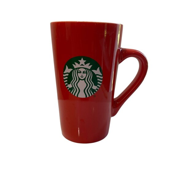Starbucks Tall Pink Red 16 oz. Coffee Tea Hot Ceramic Holiday Collectible Mug - Picture 1 of 6